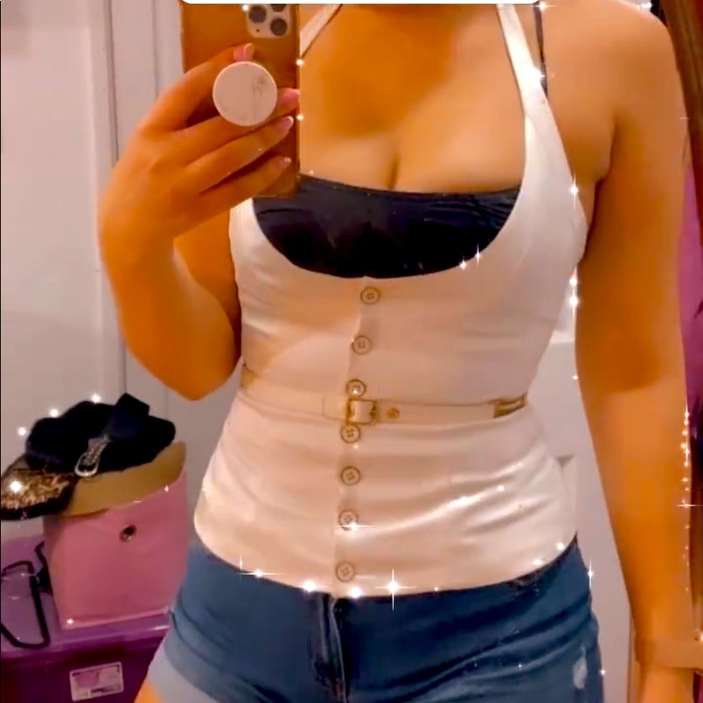 BEBE Silky Vest/Corset Top